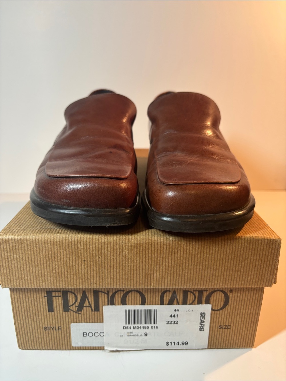 Franco Sarto Brown Leather Women’s Slip-On Loafers